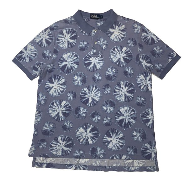 Ralph Lauren polo golf shirt blue on blue SPLOT pattern SIZE XL SEE MEASUREMENTS - Picture 1 of 6